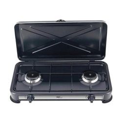 Hornillo de gas Melchioni Family Minerva New 2 portátil 2 quemadores exterior negro