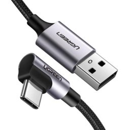 Cable USB Ugreen 50942 2 m USB A a USB C negro ángulo recto