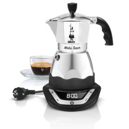 Cafetera Moka Eléctrica Bialetti Timer 3 tazas LED Programable aluminio