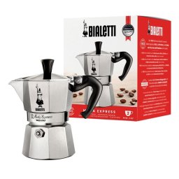 Cafetera Italiana Bialetti Moka Express 2 tazas Aluminio Negro