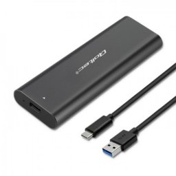 Caja SSD Externa Qoltec 50311 M.2 SATA USB Type-C Negro Compacta