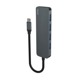 Hub Savio 4 puertos 5 Gbps AK-54 USB-C compacto Plug & Play