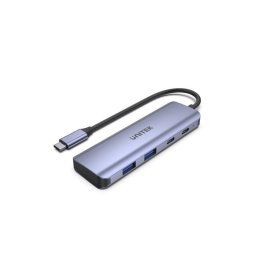 Hub UNITEK 4 puertos USB 3.2 Gen 1 5000 Mbit/s uHUB Q4 aluminio Type-C y Type-A