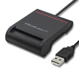 Lector de tarjetas Qoltec 50642 USB 2.0 Negro con indicadores LED