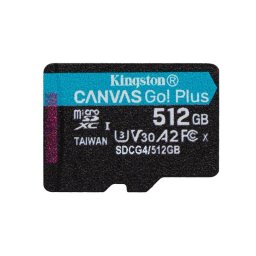 Tarjeta MicroSD Kingston Canvas Go Plus 512GB UHS-I U3 V30 200MB/s A2