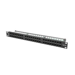 Patch panel Lanberg PPU5-1048-B 48 puertos RJ-45 Cat5e rack 1U negro