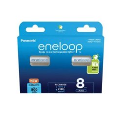 Batería recargable Panasonic BK-4MCDE/8BE AAA 800 mAh pack 8 blanco