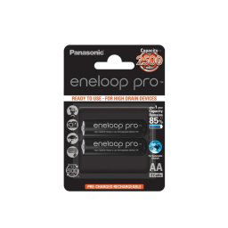 Batería recargable Panasonic AA 2500mAh 1.2V pack 2 unidades negro