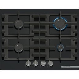 Placa de gas Bosch Serie 4 PNP6B6K40 vidrio templado 60 cm negra