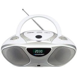 Grabadora de CD Blaupunkt BB14WH Plata Blanco Altavoces USB Radio LCD