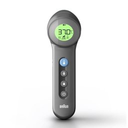 Termómetro Braun BNT 400 BK frontal gris con sensor remoto LCD