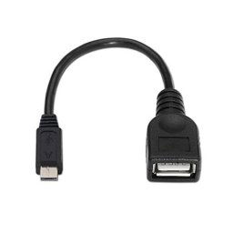 Nanocable Cable OTG USB 2.0 Micro USB-A Macho a USB-A Hembra 15cm Negro