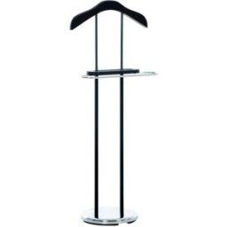 CLP Galán de noche con percha y barra para pantalones Metal Negro