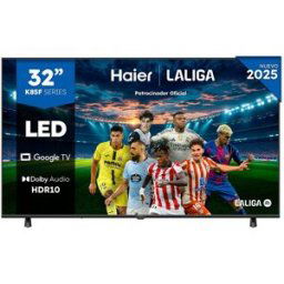 HAIER TV LED 80 cm (32') H32K85FUX Full HD, Smart Google TV, HDR10, Dolby Audio. Black