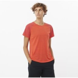 Salomon Camiseta de mujer Outline . Naranja XL