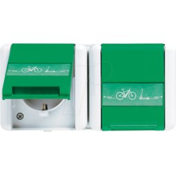 JUNG JG 8220 GN NAWEB - Toma de corriente para bicicleta eléctrica doble