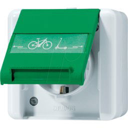 JUNG JG 820 GN NAWEB - Toma de corriente para bicicleta eléctrica simple