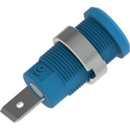 ELECTRO PJP PJP 3266-C-BL - Toma de plátano de seguridad, 4 mm, enchufe plano, azul