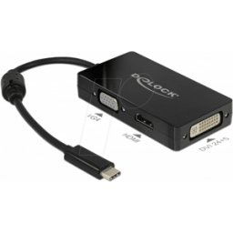 DELOCK 63925 - Adapter USB Type-C male > VGA, HDMI, DVI female black