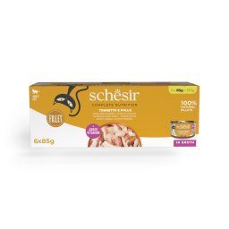 Schesir Complete Nutrition filete en caldo 24 x 85 g - Pack ahorro - Atún con pollo