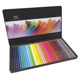 Set de lápices de colores 36 piezas caja metálica madera profesional 3.7 mm