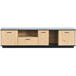 Urban Meuble Mueble TV efecto madera 1 cajón 3 puertas iluminación LED 15 colores