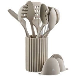 Björn Set de utensilios de cocina de madera y silicona GUNNAR - 11 piezas