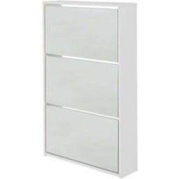 ML-Design Armario para zapatos, 63x17x102,5 cm, 3 compartimentos, blanco