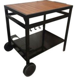 Happy Garden Carrito con ruedas para plancha en acero negro y madera