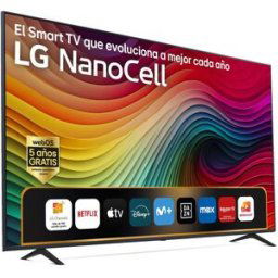LG TV LED NanoCell 189cm (75') 75NANO81T6A 4K con Smart TV WebOS24 (Reacondicionado Grado B). Negro / Marrón