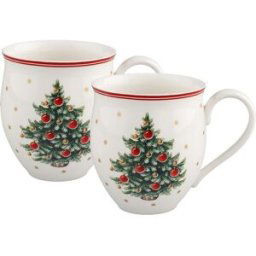 Villeroy & Boch Juego de 2 tazas de café Árbol Navidad Toy's Delight . Rojo
