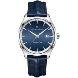 Hamilton Reloj de hombre Jazzmaster Gent de 40 mm H32451641 con calendario y correa de piel. Azul