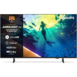 Philips TV LED 139 cm (55') Ambilight 55PUS8010/12 UHD 4K, Dolby Atmos, Titan OS, Smart TV (Reacondicionado Grado C). Negro mate