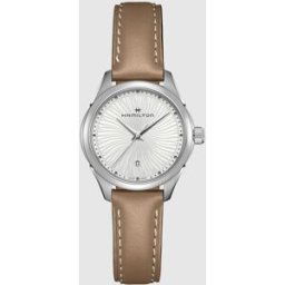 Hamilton Reloj de mujer Jazzmaster Lady Quartz H32231810 con calendario y correa de piel. Marrón