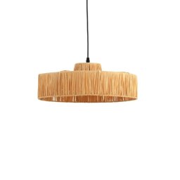 Lampara de Techo Artesanal de Rafia Natural Serie Alepri