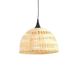 Lampara de Techo Artesanal Tiras Tejidas Bambu Natural Alepri