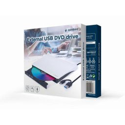 Lector/Grabador Externo Gembird DVD-USB-03-BW DVD±RW USB 3.1 Tipo C 24x/8x Negro-Blanco