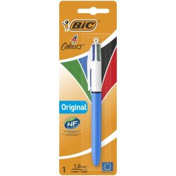 Bolígrafo BIC 4 Colours Original 802077 Retráctil Multifunción 1mm Cuerpo Azul 4 Tintas