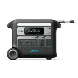 Estación de energía Anker SOLIX F2000 2048Wh 3 salidas AC 5 puertos USB Batería LiFePO4 Pantalla LED Ruedas Cargador solar