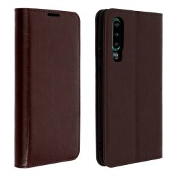 Avizar Funda Cartera de Cuero Marrón Oscuro para Huawei P30