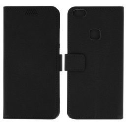 Avizar Funda Libro Tipo Billetera Negra para Huawei P10 Lite