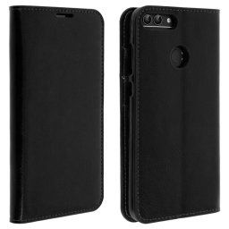 Avizar Funda Libro Cartera de Cuero Negro para Huawei P Smart
