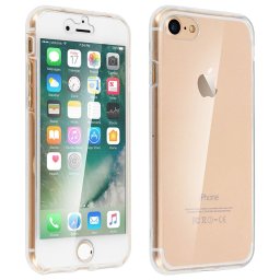 Avizar Funda Protectora de Silicona Transparente Protección 360 para iPhone 7 / iPhone 8