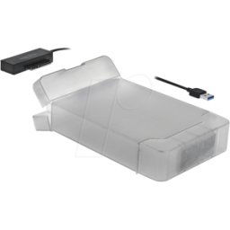 DELOCK 64086 - Conversor USB 3.0 Tipo-A para SATA de 3,5» con carcasa, 45 cm