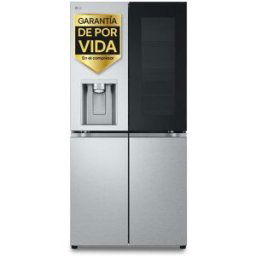 LG Frigorífico americano Total No Frost, 178,70 cm, InstaView, con dispensador, Inox - GMG861MBAE. Acero antihuellas