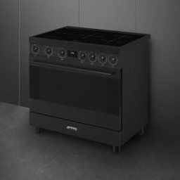SMEG Cocina compacta 90 cm, placa inducción y 1 horno - C9IMN2. Negro mate