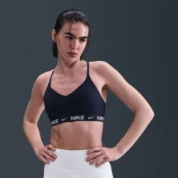 Nike Top de mujer Indy Sujeción ligera . Azul marino L