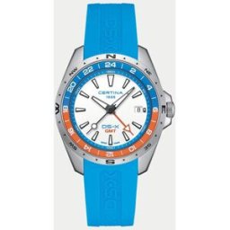 Certina Reloj de hombre DS-X C0474521701100 de caucho azul. Plateado