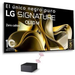 LG TV OLED 247 cm (97') OLED Signature 4K M3 Inalámbrico con Smart TV webOS23 actualizable, para coar en pared con soporte incluido. Gris Grafito