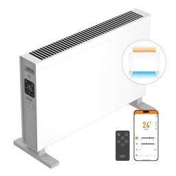 Ksix Blaze Calefactor Eléctrico De Convección Inteligente, 2000w, Pantalla Led Táctil, App Tuya, Control Remoto, Blanco